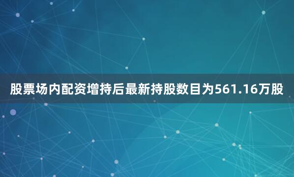 股票场内配资增持后最新持股数目为561.16万股